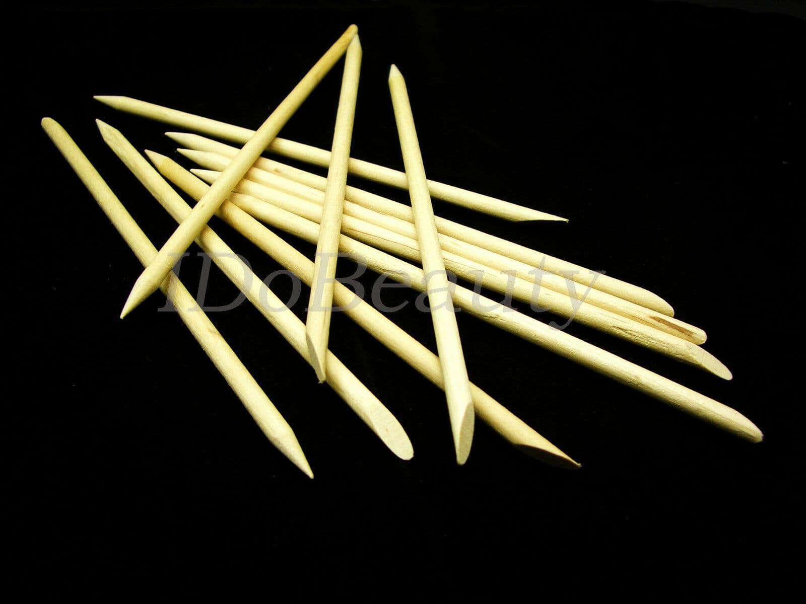 20 x Wood Cuticle Pusher Stick Manicure Hoof Nail Wooden Orange Sticks