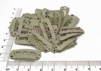 30 x HAIR PIECE CLIP EXTENSIONS SNAP CLIPS GREY BLONDE 2.8 cm