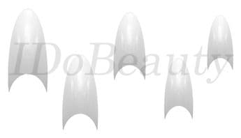 500 1STILETTO POINTED POINT FALSE NAILS TIPS ACRYLIC SALON SYSTEM WHITE NAIL TIP