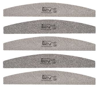 5x (German) Supreme Quality Silver Salon Emery Nail File 100 / 180 Files