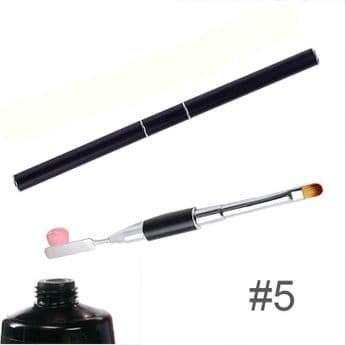 ACRYLIC DUAL BRUSH AND POLYGEL SCRAPER NAILS GEL SCULPTURE BRUSHES NAIL SIZE 5