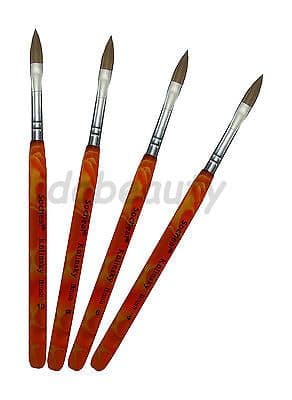 ACRYLIC GEL NAILS BRUSHES POINT NAIL TIP COSMETIC BRUSH ORANGE 4 6 8 10