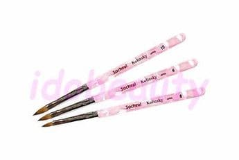 ACRYLIC GEL NAILS BRUSHES POINT NAIL TIP PROFESSIONAL COSMETIC BRUSH PINK 6 8 10
