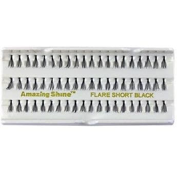 AMAZING SHINE Individual False Eyelashes Eyelash Short Black Flare Fake Eye Lashes