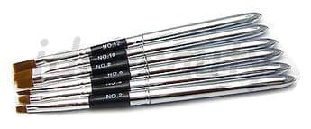 FLAT ACRYLIC NAILS GEL SCULPTURE BRUSH NAIL 2 4 6 8 10 12 CHOOSE SIZES BRUSHES