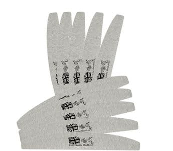 Grey Half Salon Emmery Nail File 100 / 180 Grit Washable Nails Files Manicure