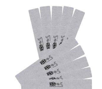 Grey Salon Emmery Nail File 100 / 180 Grit Washable Nails Files Manicure Flag