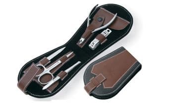 Nail Wallet Manicure Kit pusher cuticle nippers cutters scissors tweezers file