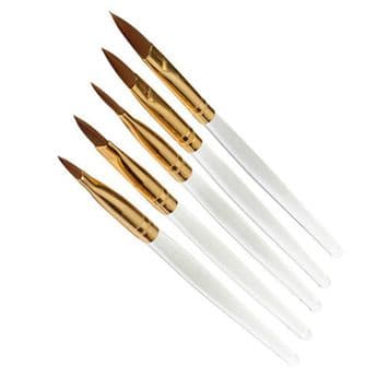 ROUND ACRYLIC GEL SCULPTURE BRUSHES POINT NAIL TIP NAILS BRUSH SIZE 4 6 8 10 12