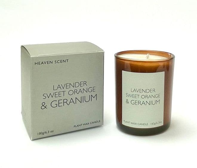 20cl Amber Candle Heritage Range - Lavender, Sweet Orange & Geranium