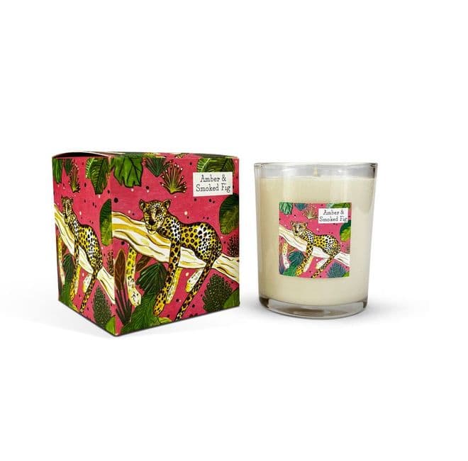 20cl Illustrated Jungle Range Candle - Amber & Smoked Fig