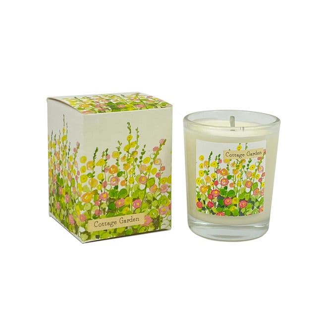 9cl Illustrated Summer Range Candle - Cottage Garden - Rose & Patchouli