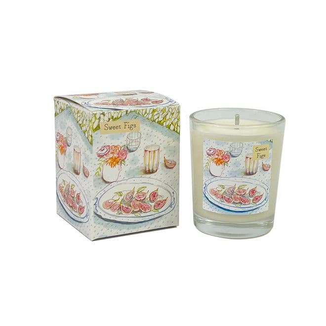9cl Illustrated Summer Range Candle - Sweet Figs - Mediterranean Fig & Olive
