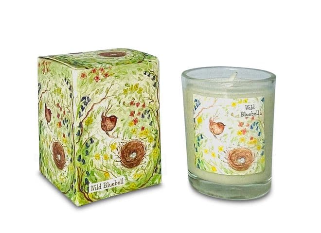 9cl Illustrated Wildlife Range Candle - Bluebell