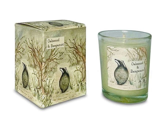 9cl Illustrated Wildlife Range Candle - Oakwood & Bergamot