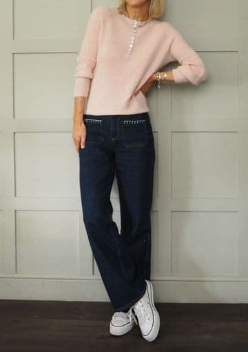 Alpaca Button Jumper - Baby Pink