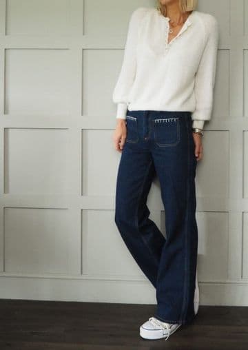 Alpaca Button Jumper - Off White