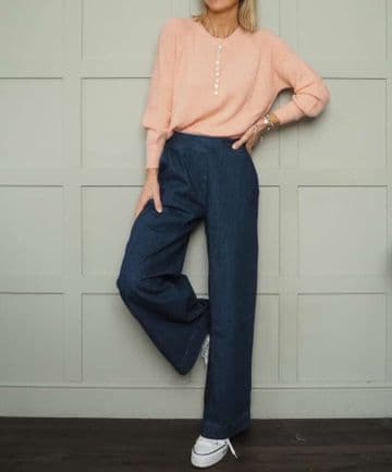 Alpaca Button Jumper - Salmon