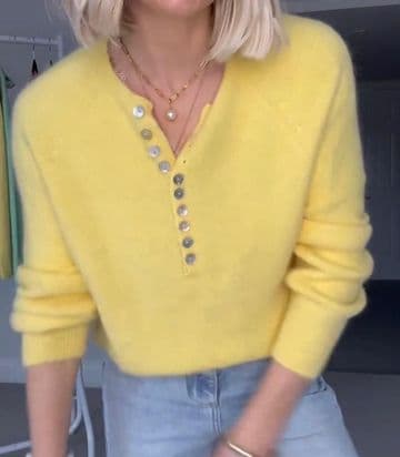 Alpaca Button Jumper - Yellow