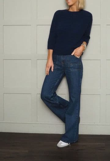 Alpaca Round Neck Jumper - Navy