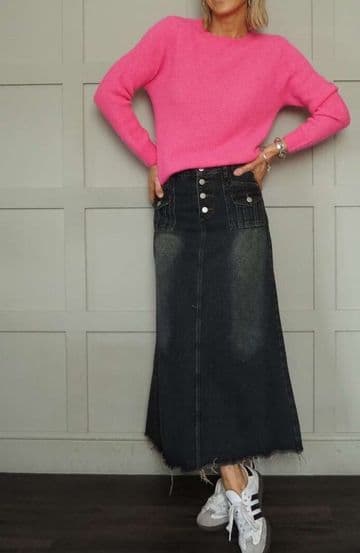 Alpaca Round Neck Jumper - Pink
