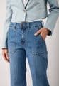 Barrel Leg Faded Blue Jeans -Billi