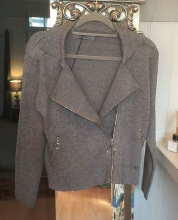 Biker Style Soft Jacket - Grey