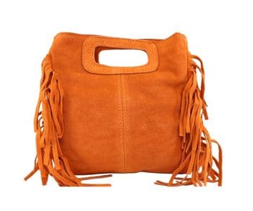 Boho Tassel Suede Bag - Burned Orange