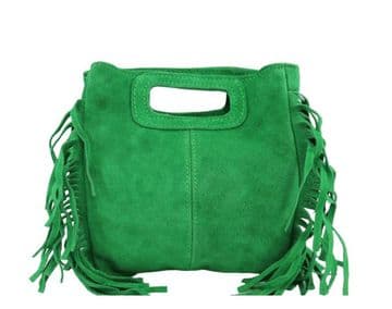 Boho Tassel Suede Bag - Green