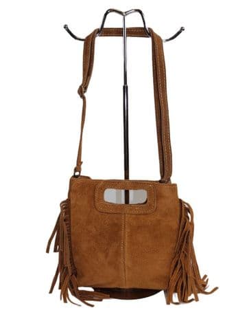 Boho Tassel Suede Bag - Tan