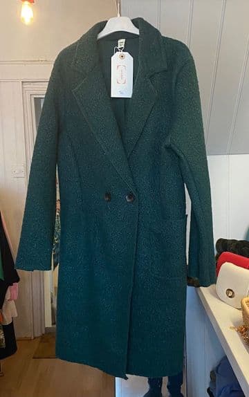 Boucle Coat - Forest Green