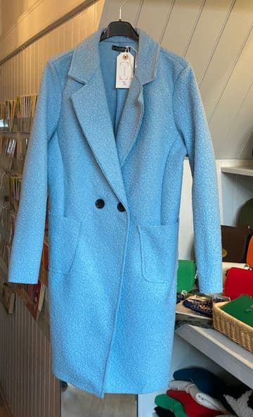 Boucle Coat - Pale Blue