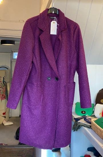 Boucle Coat - Purple