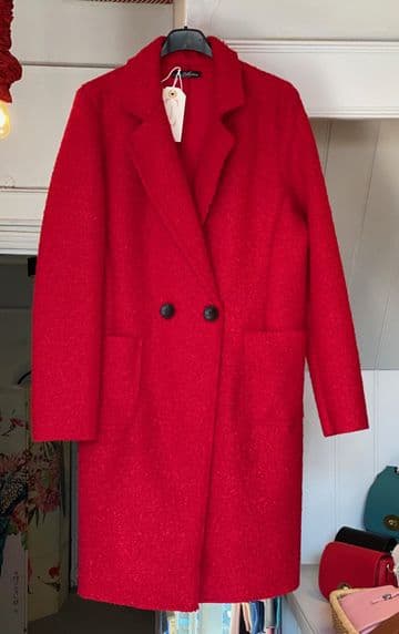Boucle Coat - Red