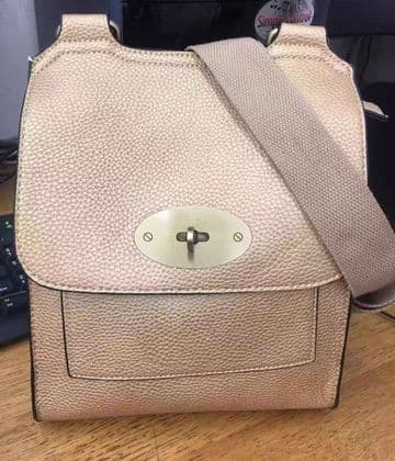 Faux Leather Antony Messenger Bag - Gold