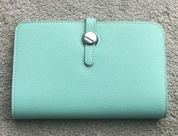 Faux Leather Dogon Style Wallet - Aqua