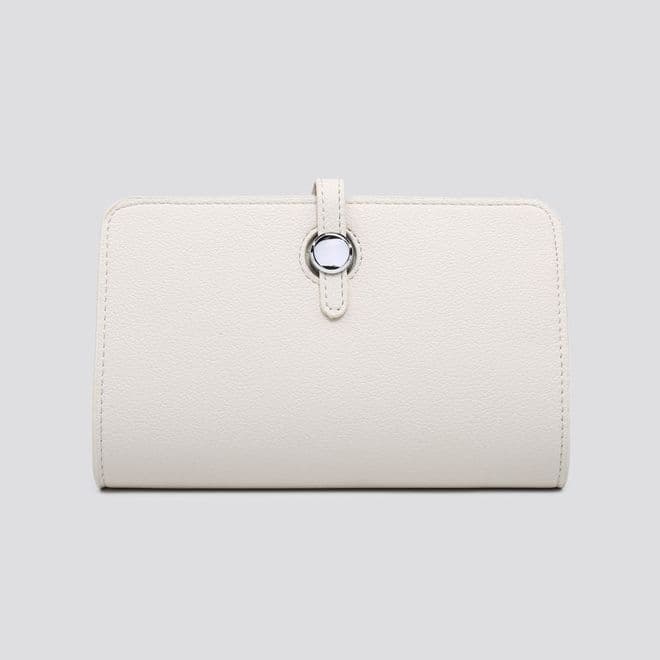 Faux Leather Dogon Style Wallet - Beige