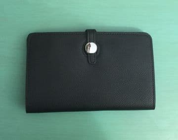 Faux Leather Dogon Style Wallet - Black