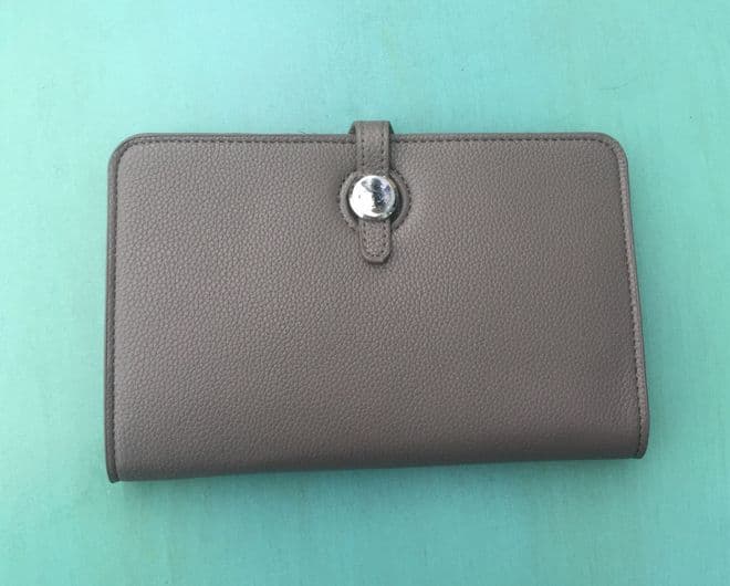 Faux Leather Dogon Style Wallet - Dark Grey