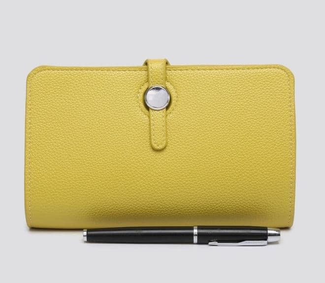 Faux Leather Dogon Style Wallet - Lemon