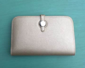 Faux Leather Dogon Style Wallet - Light Gold