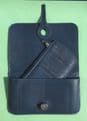 Faux Leather Dogon Style Wallet - Navy