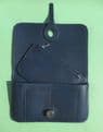 Faux Leather Dogon Style Wallet - Navy