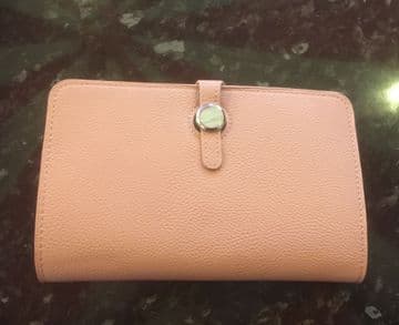 Faux Leather Dogon Style Wallet - Nude Pink
