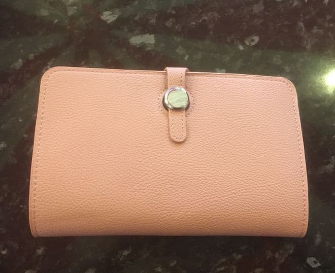 Faux Leather Dogon Style Wallet - Nude Pink