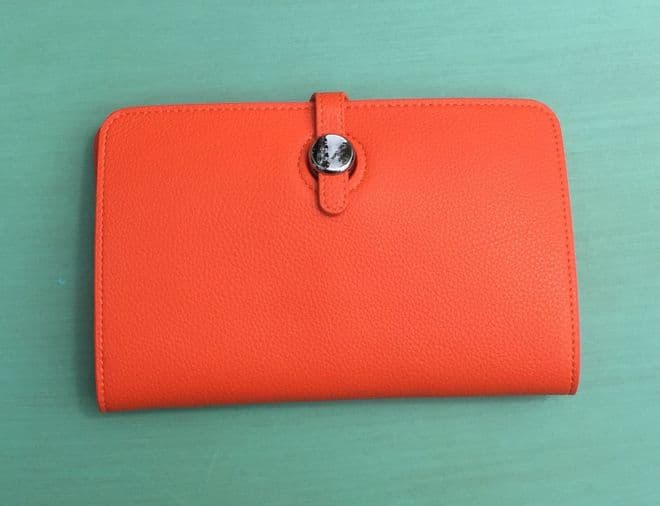 Faux Leather Dogon Style Wallet - Orange