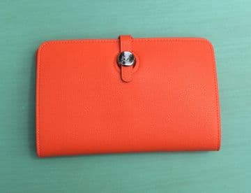 Faux Leather Dogon Style Wallet - Orange