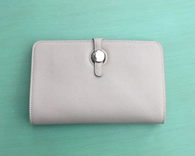 Faux Leather Dogon Style Wallet - Pale Grey