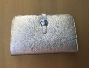 Faux Leather Dogon Style Wallet - Silver