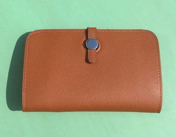 Faux Leather Dogon Style Wallet - Tan